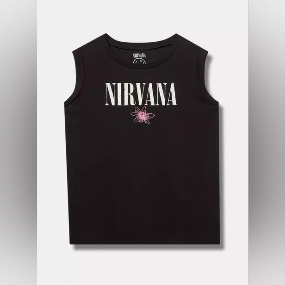 3x Nirvana Cotton Roll Sleeve Embroidered Tank ~NWT